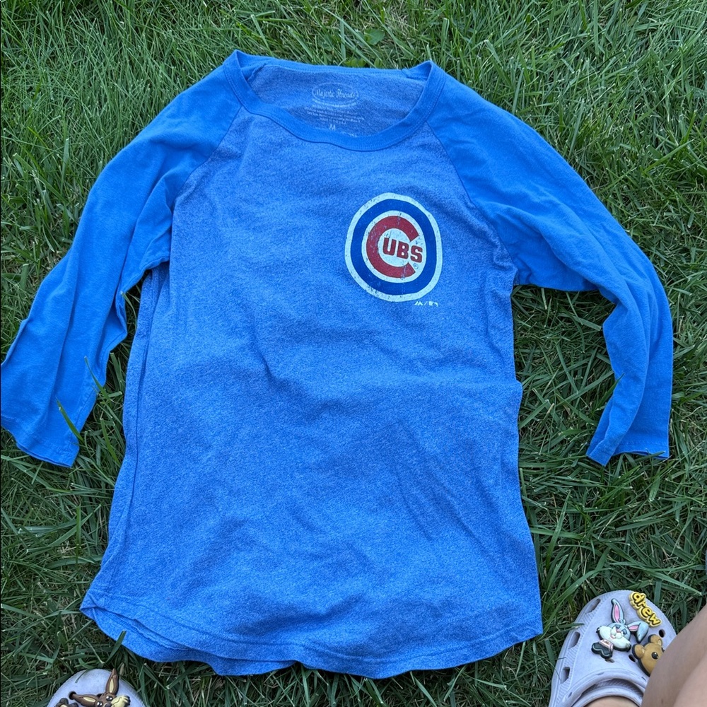 Blue womens Shirt with Logo Javier Baez baseball tee